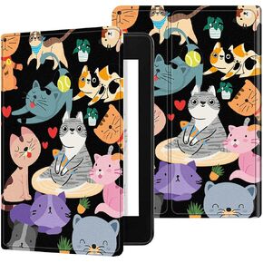 Case for 6.8 Inch Kindle Paperwhite (11th Generation 2021) and Kindle Paperwhite Signature Edition, Dikoer Shell Protection Smart Cover for Kindle Paperwhite 2021 E-Reader, Cute Cat