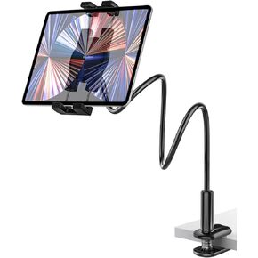 woleyi Gooseneck Tablet Holder for Bed, Flexible Long Arm Tablet Mount for Desk, Clip Bracket Clamp Stand fit for iPad Pro 10.5 Air Mini, Switch, Galaxy Tabs, Tablets, Cell Phones and 4.7-11" Devices