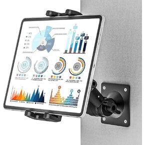Aluminium Tablet Wall Mount Holder, [Adjustable Arm] iPad Wall Mount, Tablet Wall Holder for Kitchen, Warehouse, Offices, Compatible with iPad Pro Air Mini, 4-12.9" Phones & Tablets
