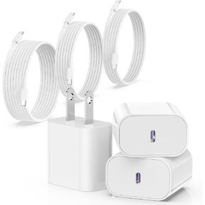iPhone 15 Charger Fast Charging 20W USB C Wall Charger Block with 3 Pack [3ft+6ft+10ft] USB C to C Cable fast Charging for iPhone 15/15 Pro Max/15 Pro/15 Plus/iPad Pro 12.9/11/Air/Samsung