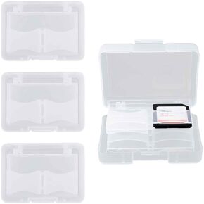 Slot Portable SD Card Case, 4 Individual Transparent Plastic Memory Card Cases, Holds a Total of 32 SD Cards, waterproof and Dust Resistant SD Card Storage Case for SD Cards