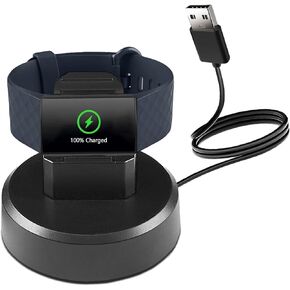 Charger Dock for Fitbit Watch, Uskiim Anti-Slip Charging Dock Station Base Cradle with 3.3FT USB Cord Replacement for Fitbit Charge 4 Charge 3