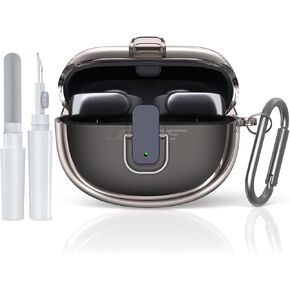 [Secure Lock] for Bose Ultra Open Earbuds Case(2024), TUDIOW Clear TPU Shockproof Protective Cover for Bose Open Ear Wireless Earbuds Accessories with Cleaning Kit& Keychain (Clear)