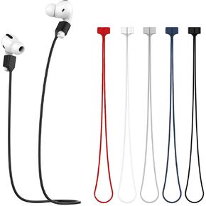 5 Pack Magnetic Anti-Lost Straps for AirPods,Ultra Strong Magnetic AirPods Strap Anti-Lost Neck Rope Cord,Soft Silicone Sports Lanyard Compatible with AirPods 1&2/ Pro /2nd/3rd