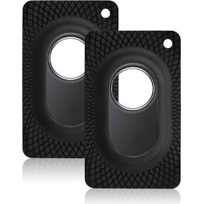 2pcs Wallet Holders, Slim Card Case Waterproof Soft Protective Silicone Cover Wallet Card Insert Compatible with Galaxy Smart Tag2 Accessories for Wallet Purse Handbag Backpack Clutch (Black)