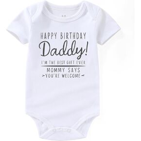 Happy Birthday Daddy Newborn Baby Boy Outfit New Dad Gifts Funny Baby Clothes