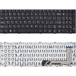 لوحة مفاتيح بديلة متوافقة مع Lenovo Ideapad 110-15isk V110-17IKB V110-17ISK 110-17ACL 110-17IKB 110-17ISK مع إطار أسود بتصميم أمريكي