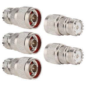 XRDS -RF N Male to UHF Female Adapter N Connector to PL-259 SO-239 Coax RF Coaxial Cable Connectors Pack of 5 (NOT for TV)