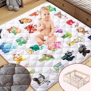 Baby Play Mat for Floor, 50'' x 50'' Baby Crawling Mat Foldable Play Mat for Playpen, Thicken Soft Padding Playmats for Babies and Toddlers Infants, Easy Care Machine Washable