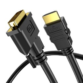 HDMI to DVI Cable 6ft, Bi-Directional HDMI Male to DVI-D 24+1 Male, Support 1080P Full HD Compatible for Raspberry Pi, Roku, Xbox One, PS4 PS3, Graphics Card