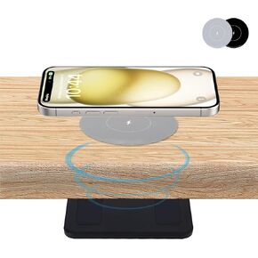 2-inch (50mm) NiiTTER Invisible Wireless Charger, Under Desk Wireless Charger, Under Counter Wireless Charging for iPhone 15/14/13/12/Wireless Phones(Adapter Included)