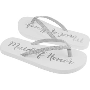 Capelli New York Ladies Glitter and Foil Bride EVA Flip Flops