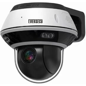 EVERSECU 5MP IP PoE PTZ Camera, Pan/tilt & 4X Optical Zoom, Outdoor/Indoor, 2 Way Audio, 98ft IR Night Vision, AI Human/Vehicle Detection, IP66&IK10, TF Card Slot, Onvif Compliant Mini PTZ Dome Camera