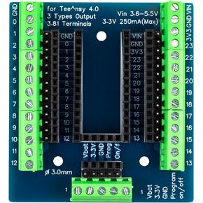 Breakout Board for Teensy 4.0 Module 33 Pins 3.81mm / 0.15" Screw Terminal Expansion Board 3 Types Output Compatible for Arduino