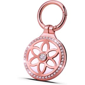 Airtag Holder, Metal Badge Rhinestone Airtag Keychain case, 360 ° sturdy protection Airtag key chain, Air tag key chain compatible Apple Airtag