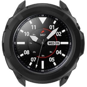 MOTONG for Samsung Galaxy Watch 3 TPU Protective Case - TPU Protective Case Cover + Bezel Ring Dial Protective Case Cover for Samsung Galaxy Watch 3 41MM (TPU Black, 41MM)