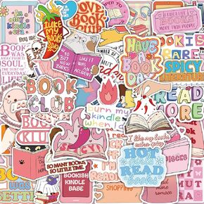 128 PCS Book Stickers for Kindle, Bookish Holographic Sticker Pack for Tablets, Laptops, Booktok Stickers for Ebook Readers Adults Girls, Romance Cute Waterproof Vinyl Decals for Water Bottles