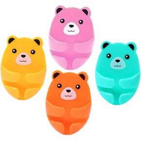 4pcs Power Outlet Hook Plug Wire Holder Self-Adhesive Socket Holder Adhesive Wall Hooks Cartoon Hook Adhesive Plug Holder Multifunctional Cartoon Organizer Plastic No Trace