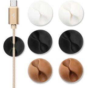 Cable Clips, 6 Pack Cord Organizers, Adhesive Wire Clips