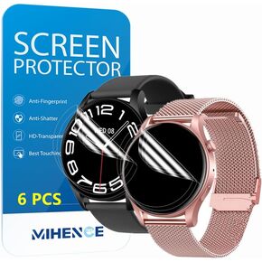 Screen Protector Compatible for VKAROOD 1.43"" Smart Watch KC88, HD Full Coverage TPU Protective Film Compatible for KC88 1.43"" Smart Watch for Men Women (6PCS), transparent