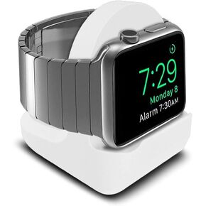 Designed Compatible with Apple Watch Stand Holder Mount Series 9/8/7/6/5/4/3/2/1/SE - 49/47/45/44/42/41/40/38mm Stand with Night Stand Cable Management Slot(Black)