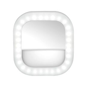 Conair Lighted Makeup Mirror for Phone, Selfie Ring Light and Vanity Mirror, Battery Operated, White