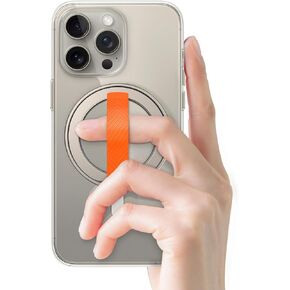 EWA MagOne 2nd Gen Phone Grip Stand with Replaceable Silicone Finger Strap, Removable Magnetic Ring Holder Kickstand Loop, Accessories for 15, 14, 13 Pro/Max/Plus