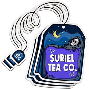 (3PCS) ACOTAR Suriel Tea Co Teabag Sticker Spill The Tea Bookish Fantasy Book Lover Reading Kindle Booktok Die-Cut Waterproof Vinyl Sticker for Water Bottle Tumbler Phone Case Laptop Cars (2 inches)