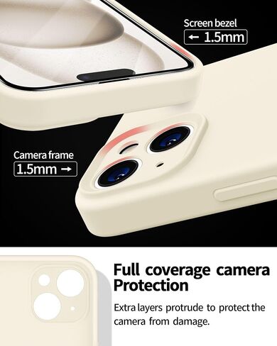 Dssairo Compatible with iPhone 15 Case,Upgrade Liquid Silicone,with 2× Screen Protector[Enhanced Camera Protection][Scratch-Resistant Soft Microfiber Lining] Slim Cover Phone Cases (Black) in Saudi Arabia