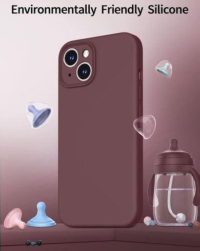 Dssairo Compatible with iPhone 15 Case,Upgrade Liquid Silicone,with 2× Screen Protector[Enhanced Camera Protection][Scratch-Resistant Soft Microfiber Lining] Slim Cover Phone Cases (Black) in Saudi Arabia