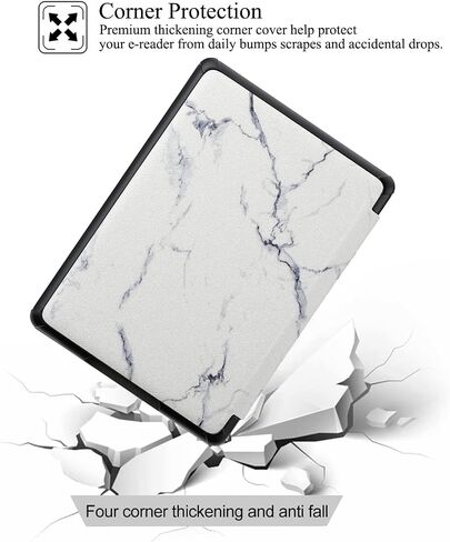 حافظة لجهاز Kindle Paperwhite 2021، غطاء حزام يد خفيف الوزن مع حافظة للنوم/الاستيقاظ التلقائي لجهاز Kindle Paperwhite الجيل الحادي عشر 2021 وKindle Paperwhite Signature Edition مقاس 6.8 بوصات، رخام in Kuwait