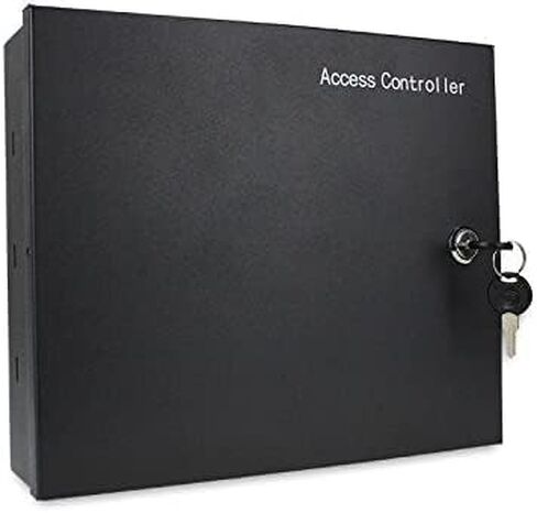 طقم التحكم في الوصول الآمن بـ 4 أبواب IP مع علبة معدنية، صندوق طاقة 110 فولت، قارئ لوحة مفاتيح معدنية + زر خروج بالأشعة تحت الحمراء + قارئ تسجيل سطح المكتب + سلاسل مفاتيح/بطاقات RFID تطبيق الهاتف يفتح الباب عن بعد in Kuwait