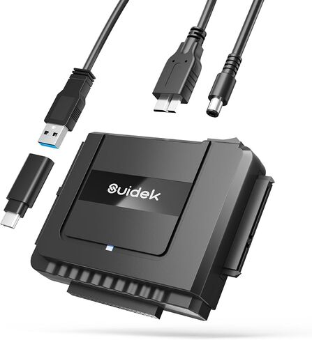 محول USB 3.0 إلى SATA IDE، محول محرك الأقراص الصلبة IDE الخارجي لقرص القرص الصلب العالمي 2.5/3.5 بوصة HDD/SSD، مجموعة محول IDE/SATA مع محول طاقة 12 فولت/2 أمبير in Kuwait