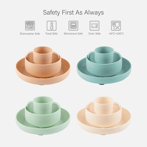 Yooforea Baby Led Weaning Supplies I Toddler Infant Baby Essentials First Stage I Baby Feeding Set - Tiny Cup, Suction Bowl & Plate I 100% Platinum Food Grade Silicone I BPA BPS PVC Free - Cream in Saudi Arabia