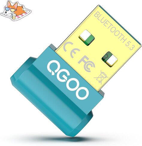 محول بلوتوث USB للكمبيوتر الشخصي - QGOO Bluetooth Dongle 5.3 EDR، مستقبل بلوتوث لاسلكي للكمبيوتر المكتبي والكمبيوتر المحمول بلوتوث Windows 8.1/10/11 (green-055) in Saudi Arabia