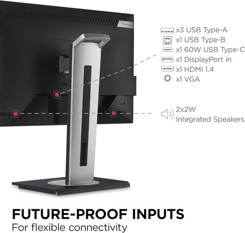 شاشة ViewSonic VG275 مقاس 27 بوصة IPS 1080p مصممة للسطح مع بيئة عمل متقدمة، و60 وات USB C، وHDMI ومنفذ DisplayPort in Kuwait