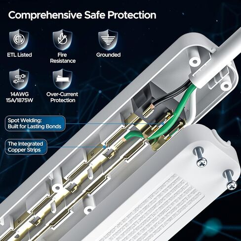 CRST 2 حزمة من 6 منافذ كهرباء مع مفتاح، 15A/1875 قابس عالي التحمل، مؤرض، قاطع دائرة متكامل، 3 شقوق، حامل على الحائط، سلك تمديد 2.5 قدم، مدرج في قائمة ETL in Kuwait
