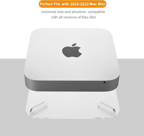 Desktop Stand for Apple Mac Mini 2010-2023, Transparent Acrylic Flat Stands Holder with Anti-Slip Rubber Feet Compatible with Apple M1/ M2 / M2 Pro Chip MAC Mini in Saudi Arabia