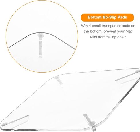 Desktop Stand for Apple Mac Mini 2010-2023, Transparent Acrylic Flat Stands Holder with Anti-Slip Rubber Feet Compatible with Apple M1/ M2 / M2 Pro Chip MAC Mini in Saudi Arabia