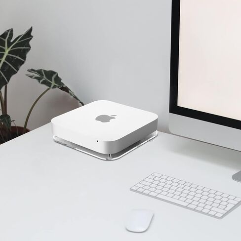 Desktop Stand for Apple Mac Mini 2010-2023, Transparent Acrylic Flat Stands Holder with Anti-Slip Rubber Feet Compatible with Apple M1/ M2 / M2 Pro Chip MAC Mini in Saudi Arabia