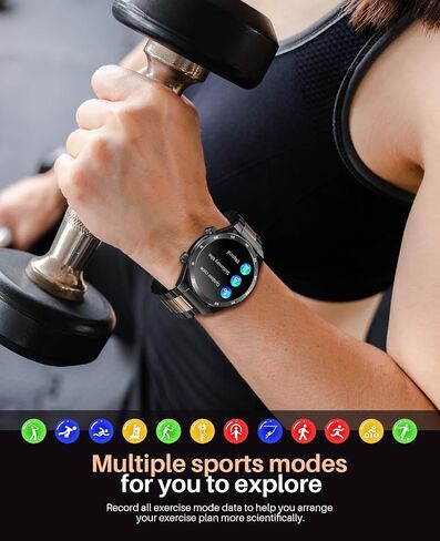 EarlySincere Smart Watches for Men, 1.39" HD Fitness Watch, Smartwatches with Blood Pressure Heart Rate Blood Oxygen Sleep Monitor for Android and iPhone, Black Metal in Saudi Arabia