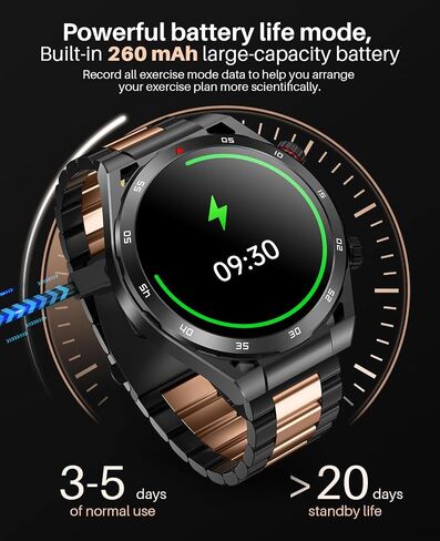 EarlySincere Smart Watches for Men, 1.39" HD Fitness Watch, Smartwatches with Blood Pressure Heart Rate Blood Oxygen Sleep Monitor for Android and iPhone, Black Metal in Saudi Arabia