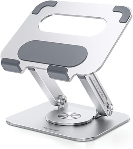 360° Rotating Tablet Stand for iPad Pro, Adjustable Desktop Stand Dock Holder, Aluminum Sturdy Construction, Portable Foldable Phone Holder, Compatible with 4.7" - 13" Devices (Silver) in Saudi Arabia