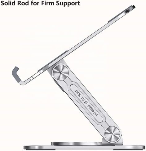 360° Rotating Tablet Stand for iPad Pro, Adjustable Desktop Stand Dock Holder, Aluminum Sturdy Construction, Portable Foldable Phone Holder, Compatible with 4.7" - 13" Devices (Silver) in Saudi Arabia