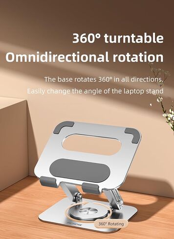 360° Rotating Tablet Stand for iPad Pro, Adjustable Desktop Stand Dock Holder, Aluminum Sturdy Construction, Portable Foldable Phone Holder, Compatible with 4.7" - 13" Devices (Silver) in Saudi Arabia