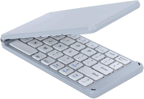 Foldable Bluetooth Keyboard, Portable Wireless Keyboard Rechargeable Full Size Ultra Slim Folding Keyboard Compatible iOS Android Windows Smartphone Tablet and Laptop (Black) in Saudi Arabia