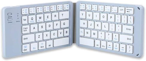 Foldable Bluetooth Keyboard, Portable Wireless Keyboard Rechargeable Full Size Ultra Slim Folding Keyboard Compatible iOS Android Windows Smartphone Tablet and Laptop (Black) in Saudi Arabia