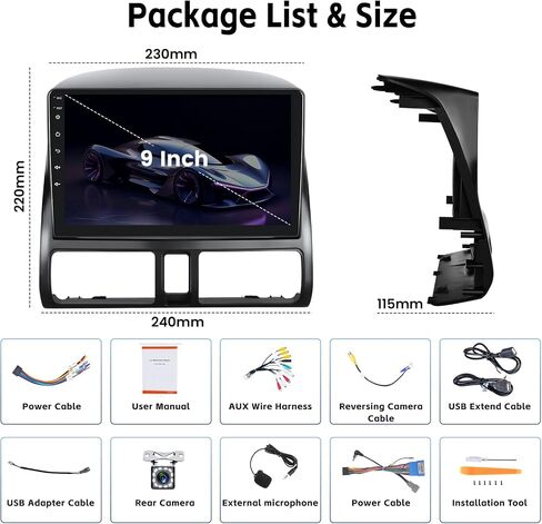 ستيريو سيارة SIXWIN لسيارة Honda CRV 2002 2003 2004 2005 2006 9 بوصة تعمل باللمس مشغل MP5 للسيارة مع شاشة CarPlay Android Auto Mirror Link Bluetooth FM SWC EQ مضخم صوت كاميرا احتياطية MIC in Saudi Arabia