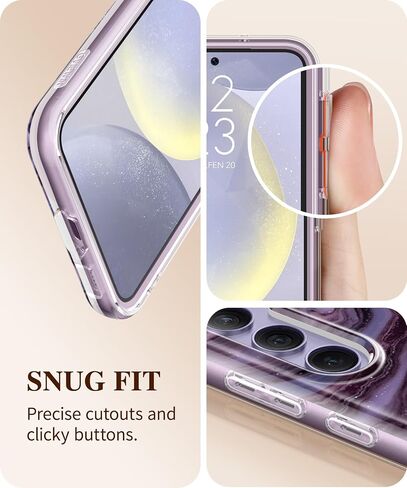 GVIEWIN Designed for Samsung Galaxy S24 Plus Case, [4 in 1 Full-Body Protection][Military Grade Drop Tested] Marble Shockproof Protective Phone Cover for S24 Plus 6.7" 2024(Dreamland River/Purple) in Saudi Arabia
