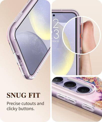 GVIEWIN Designed for Samsung Galaxy S24 Plus Case, [4 in 1 Full-Body Protection][Military Grade Drop Tested] Marble Shockproof Protective Phone Cover for S24 Plus 6.7" 2024(Dreamland River/Purple) in Saudi Arabia